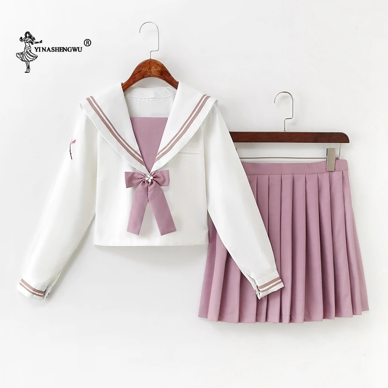 Японская розовая форма JK униформа для учащихся средней школы Матросская