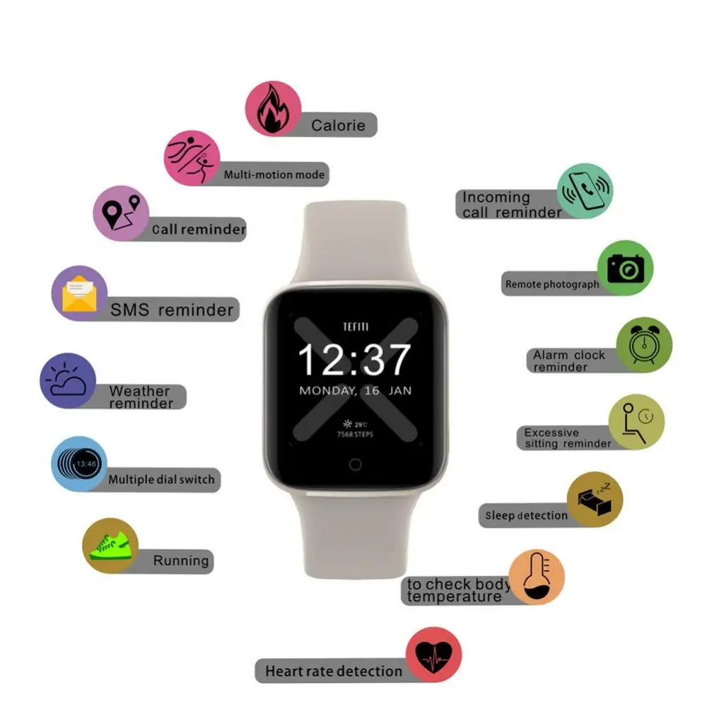 

Sport Bluetooth 4.0 Heart Rate Monitor Blood Oxygen Smart Watch Bracelet