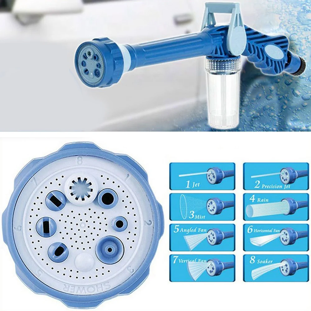 Pistola de agua para lavado de coches, herramienta de jard&iacute;n para ducha, riego, jardiner&iacute;a, 8 en 1-2