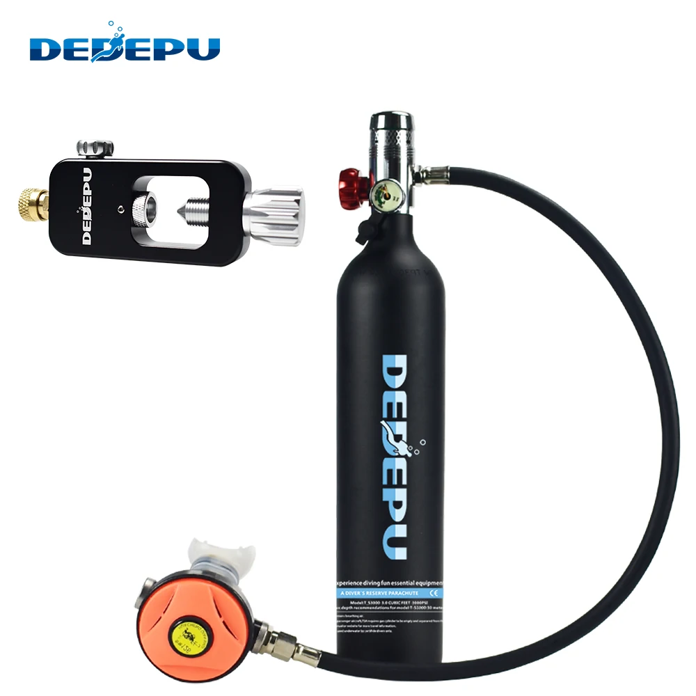 

DEDEPU Diving Tank 1L Scuba Oxygen Cylinder Set Respirator Refill Adapter Snorkeling Underwater Breath Diving Equipment-2