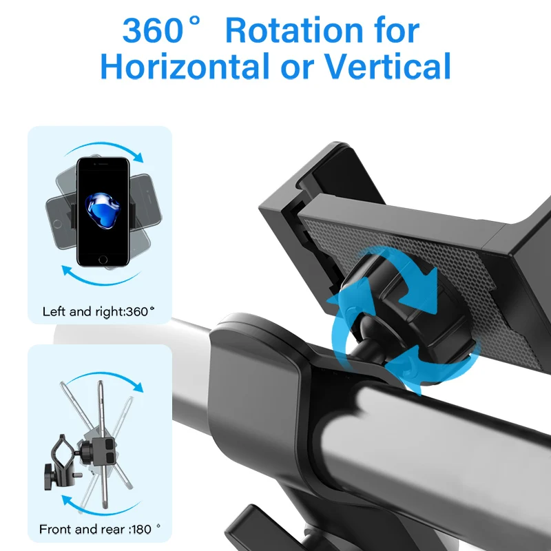 XMXCZKJ Bike Motorcycle Handlebar Mobile Phone Mount Bicycle Holder Cycling Stand Clamp Holder Waterproof Compass For iPhone X 8