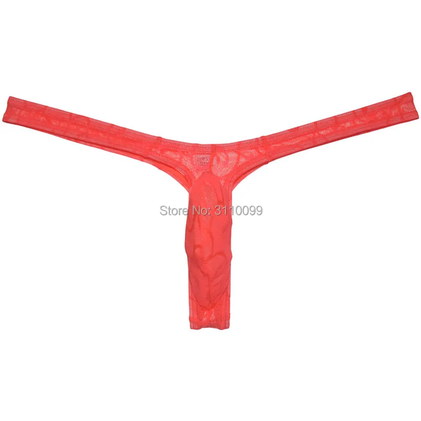 Мужское жаккардовое бикини прозрачные трусики-стринги с Т-образным ремешком |