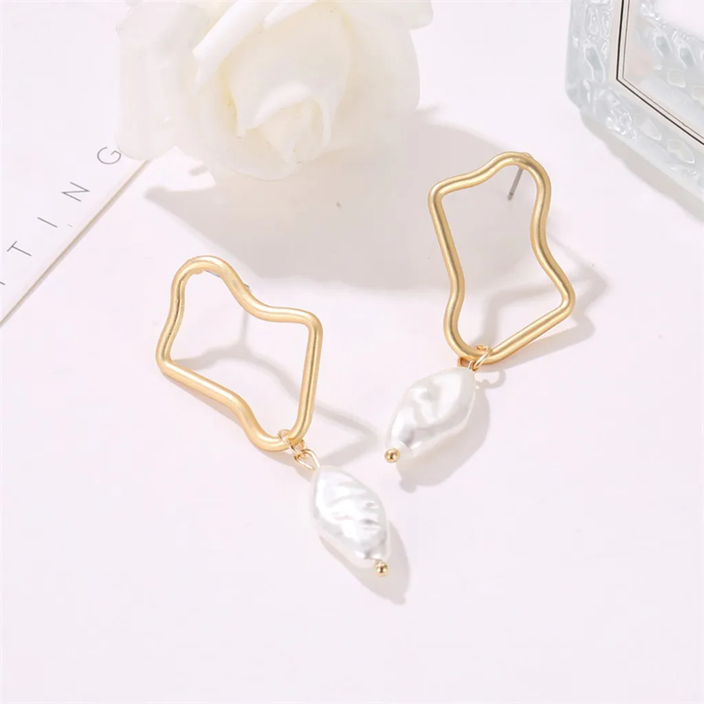 Серьги неправильной формы геометрические модные бусины Многослойные