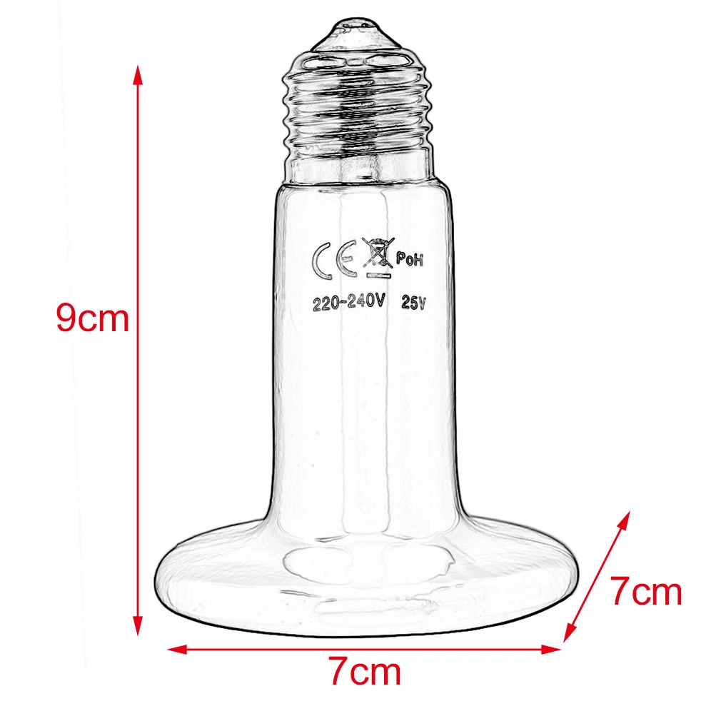 

25W/50W/100W Ceramic Heat Emitter Bulb Light Lamp No Light Emitted For Reptile Tortoise Pet Brooder