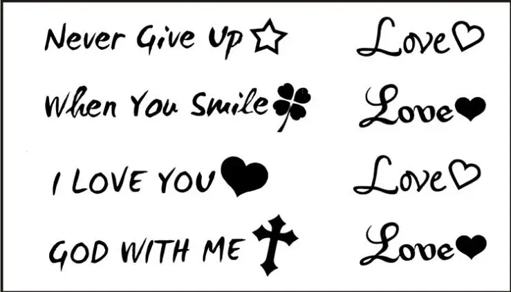 

Водостойкая Временная тату-наклейка с надписью «I love you»