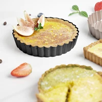 round mini pie muffin cupcake pans non stick quiche flan pan molds pie pizza cake mold removable loose bottom bakeware tool
