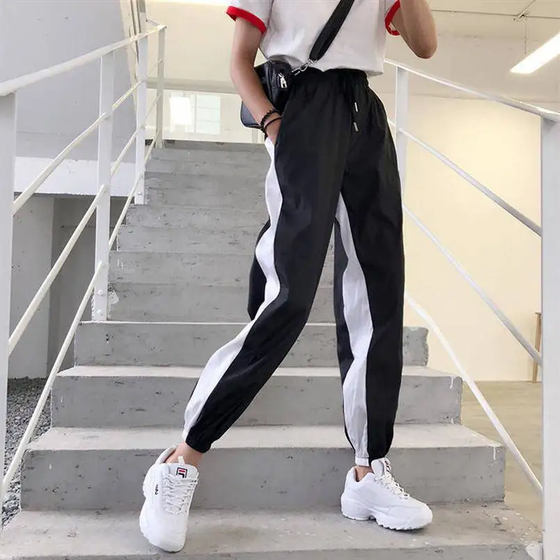 21 Японская корейская мода Ulzzang уличная тонкая штаны по лодыжку для женщин студенческие джоггеры тонкие повседневные брюки - Цвет: 21