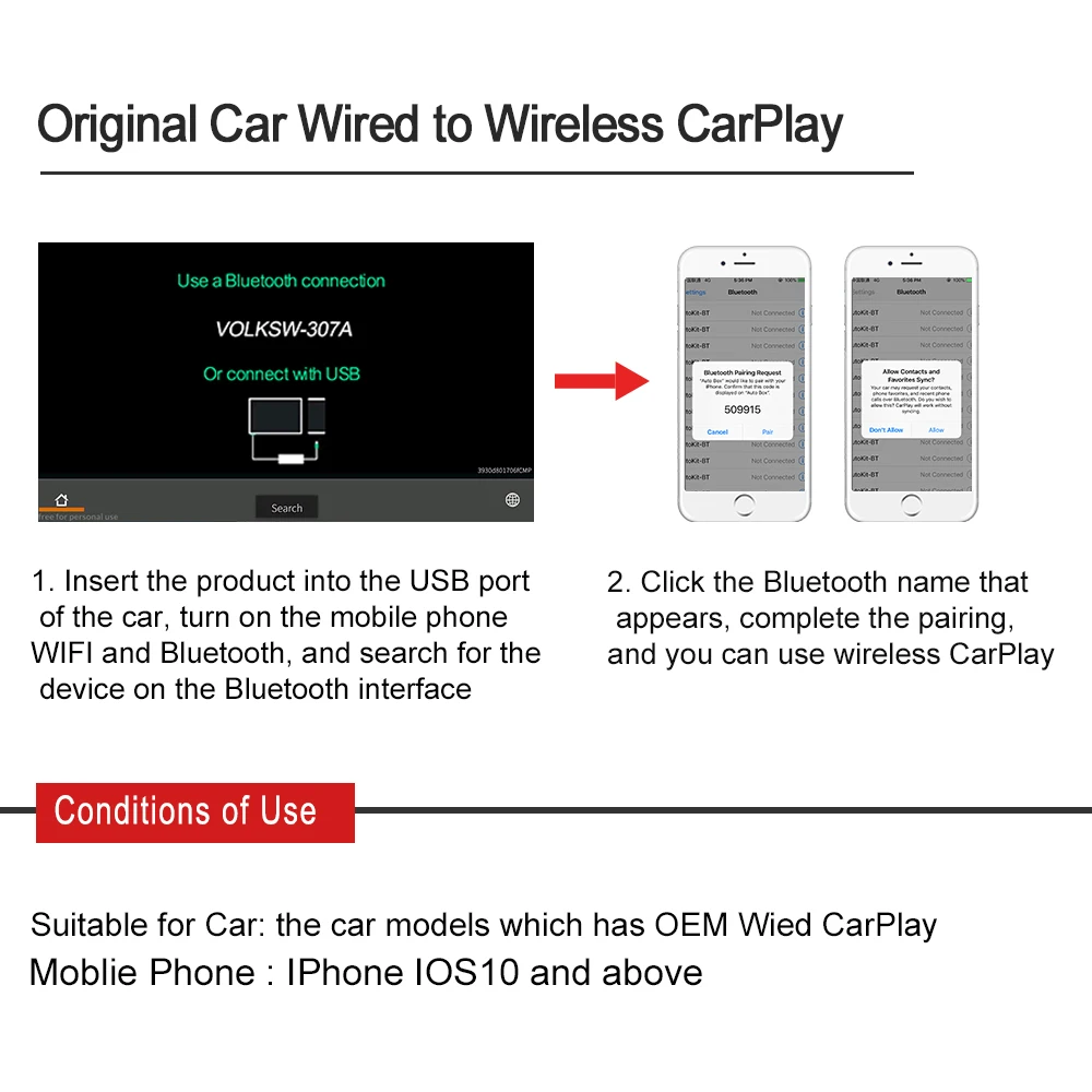 Carlinkit 2 0 Версия Carplay беспроводной адаптер для Benz A B C CLS E GLA GLE 2016 2020 оригинальный