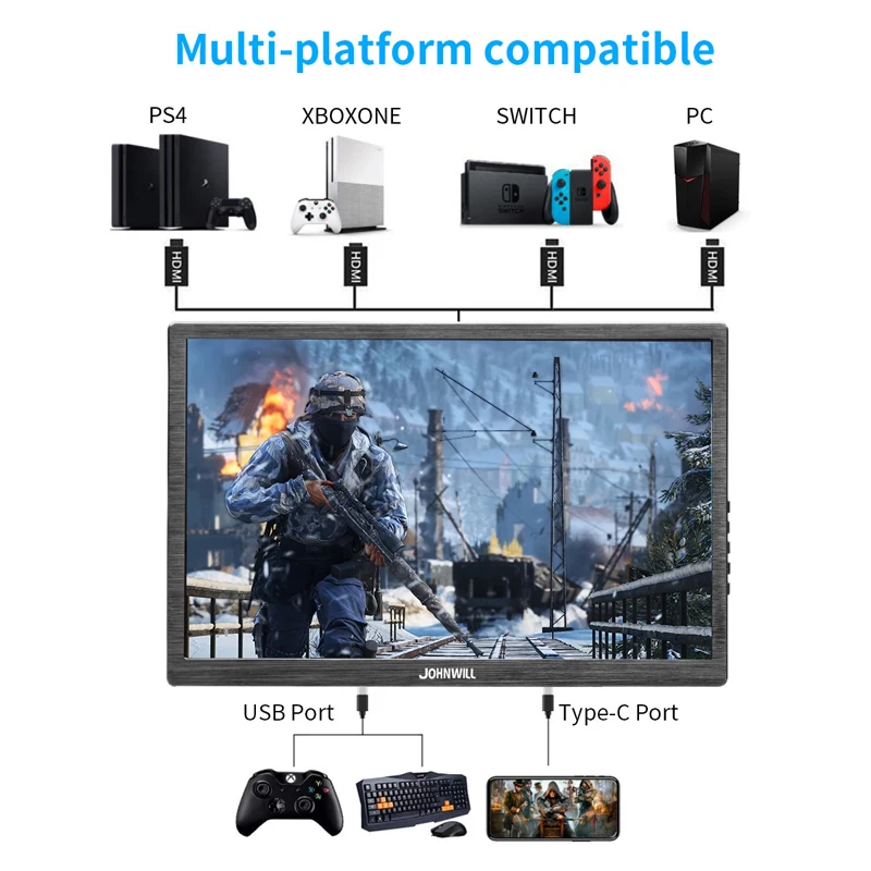 10 1 дюймовый 2K сенсорный экран портативный игровой монитор ПК Тип C HD IPS HDMI USB