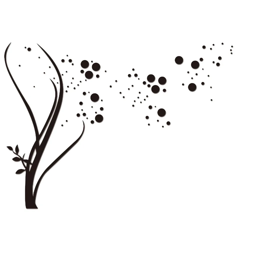 Акриловые зеркальные наклейки с большим деревом Комбинированные Украшения для