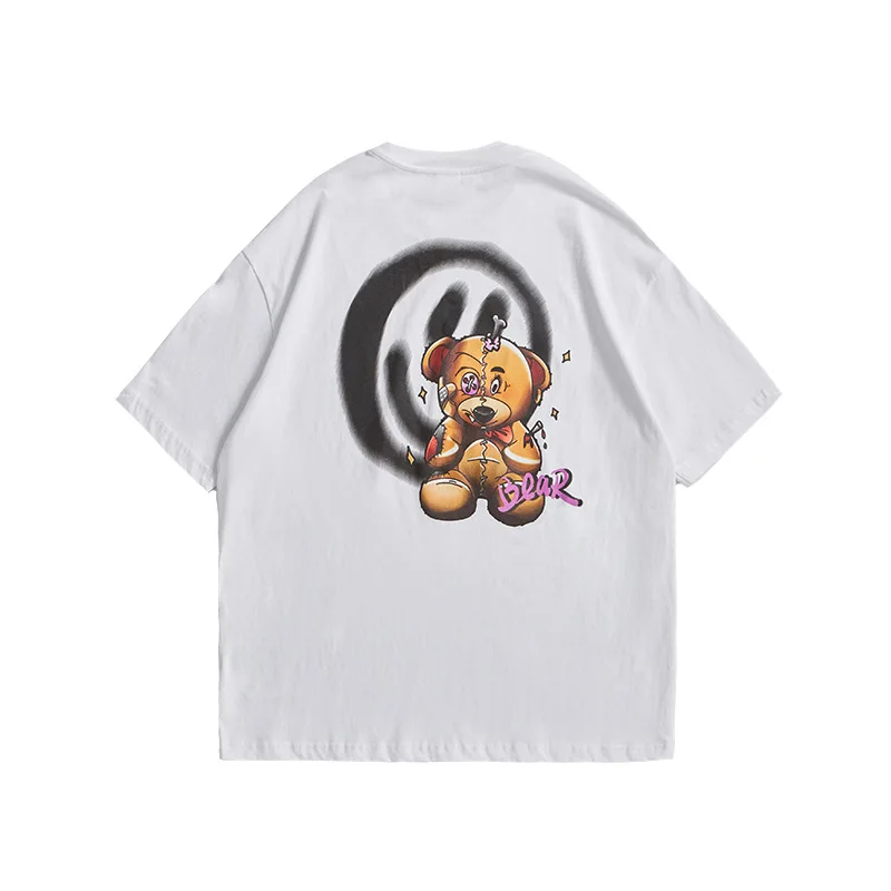 

INF T-shirt Unisex Man Woman Fashion Print T-shirt Summer Couples Smiley Little bear INS