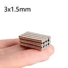Мини-магнит редкоземельный, N35  3x1,5 мм