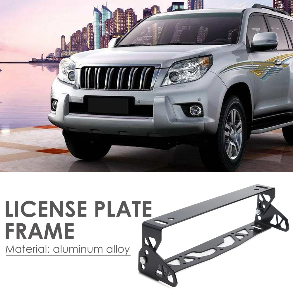 

Aluminum Adjustable Tilt Car License Plate Installa Remove Convenient Simple Bracket Kit Number Plate Holder