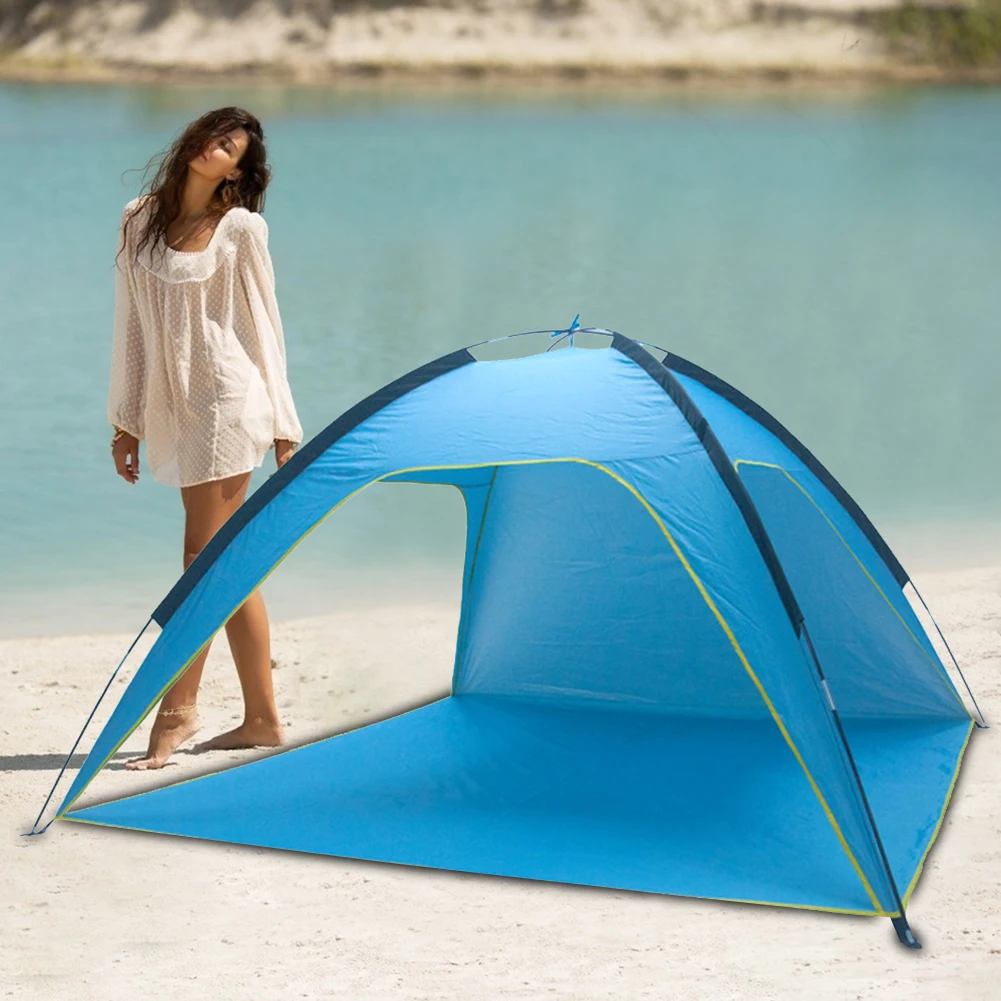 Большая Пляжная палатка для кемпинга с серебряным покрытием непромокаемые анти