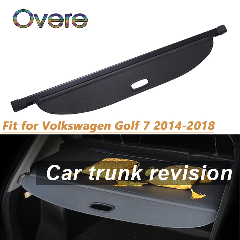 

Overe 1Set Car Rear Trunk Cargo Cover For VW Golf 7 2014 2015 2016 2017 2018 Car-styling Black Security Shield Shade Accessories