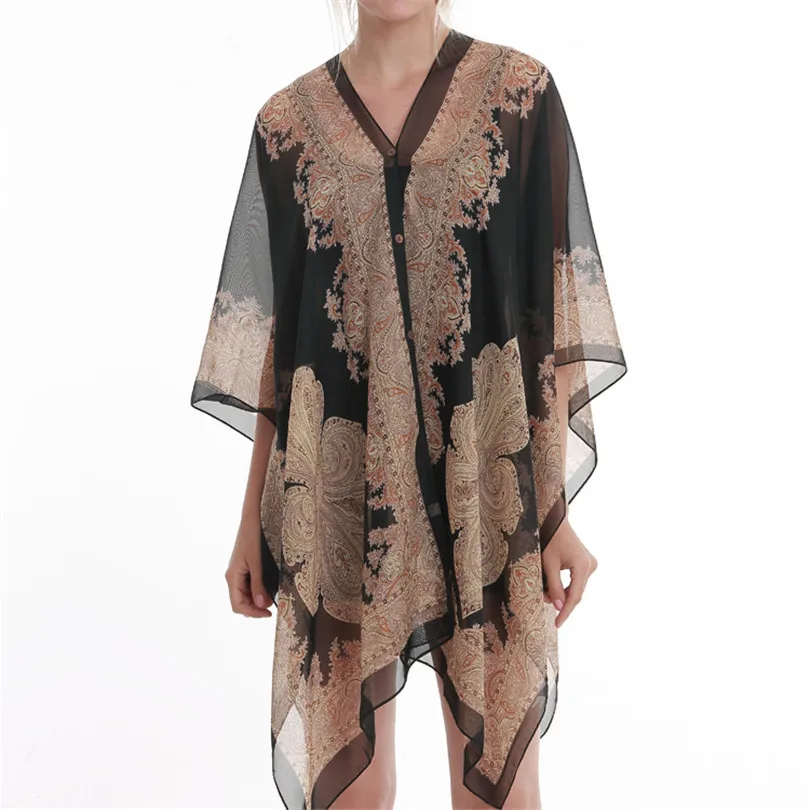 YGYEEG женская шифоновая блузка с цветочным принтом свободный летний топ красный