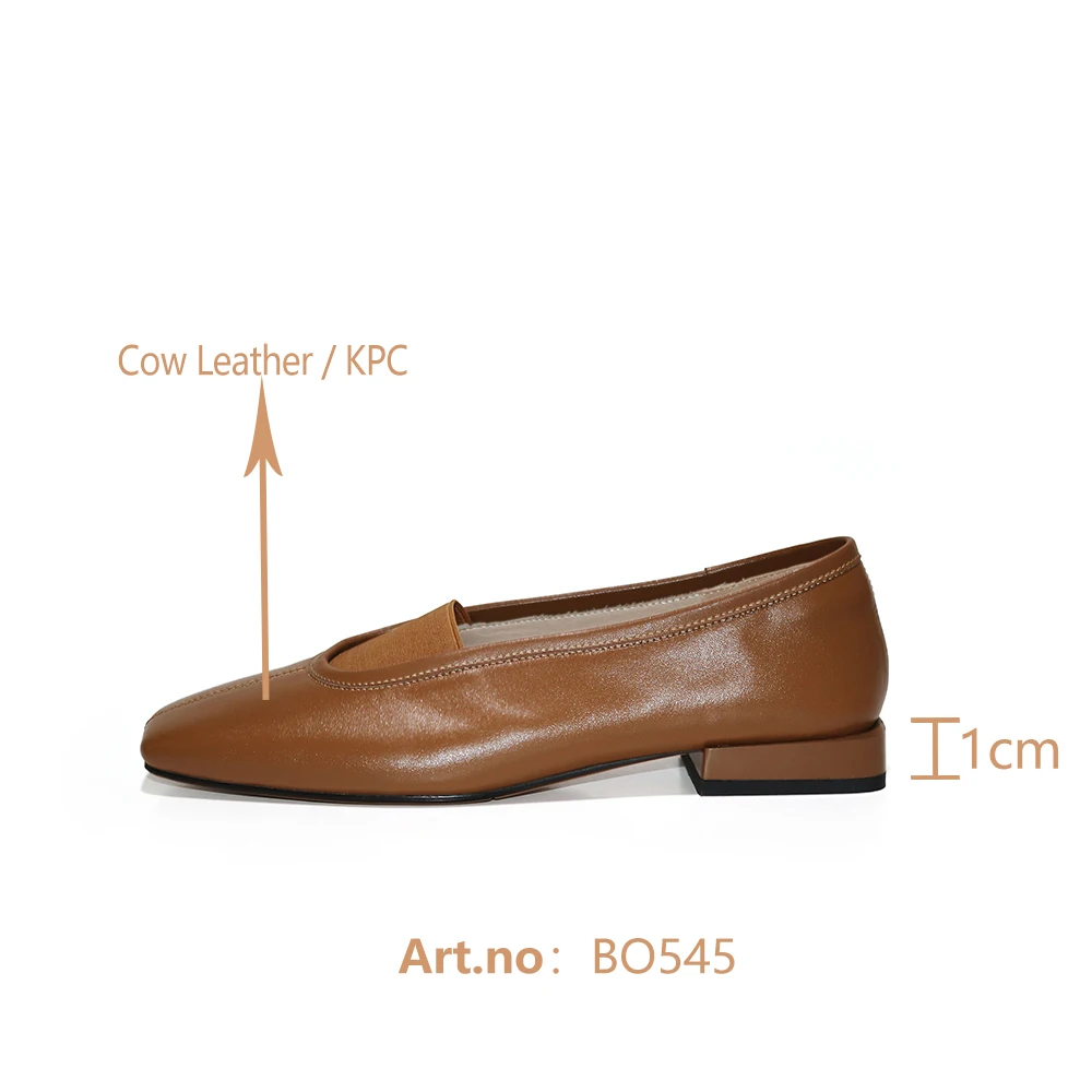 

BESCONE Concise Women Slip-On High Quality Cow Leather Oxfords Fashion Square Toe Shallow Shoes Casual Stylish Flats Flats BO545