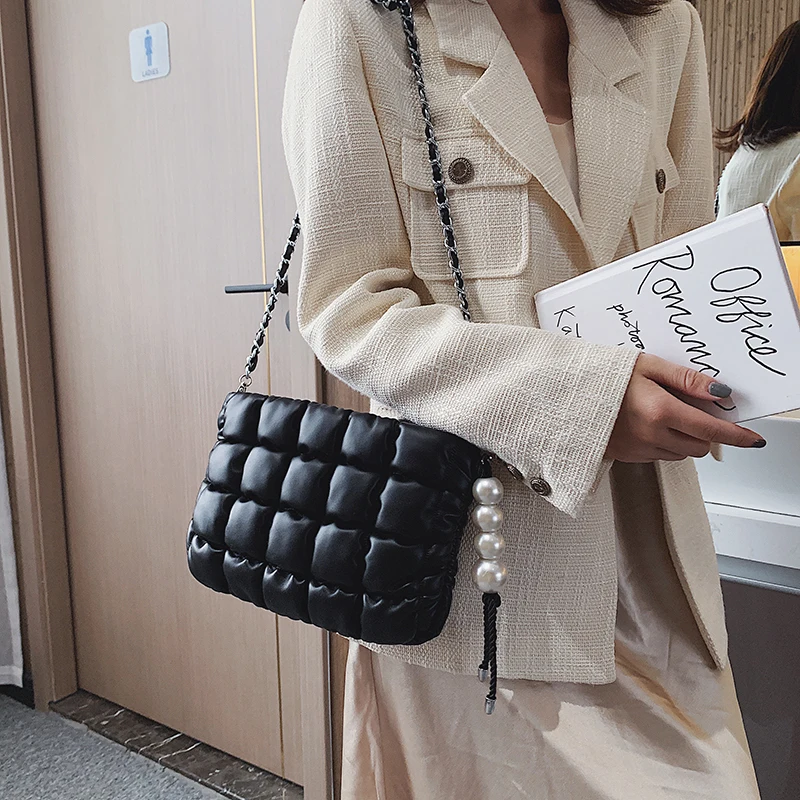 high-quality Women Tote Bag Space Cotton Handbags Lady Winter new Casual Crossbody Down Feather Bale Top-handle Femme | Багаж и сумки