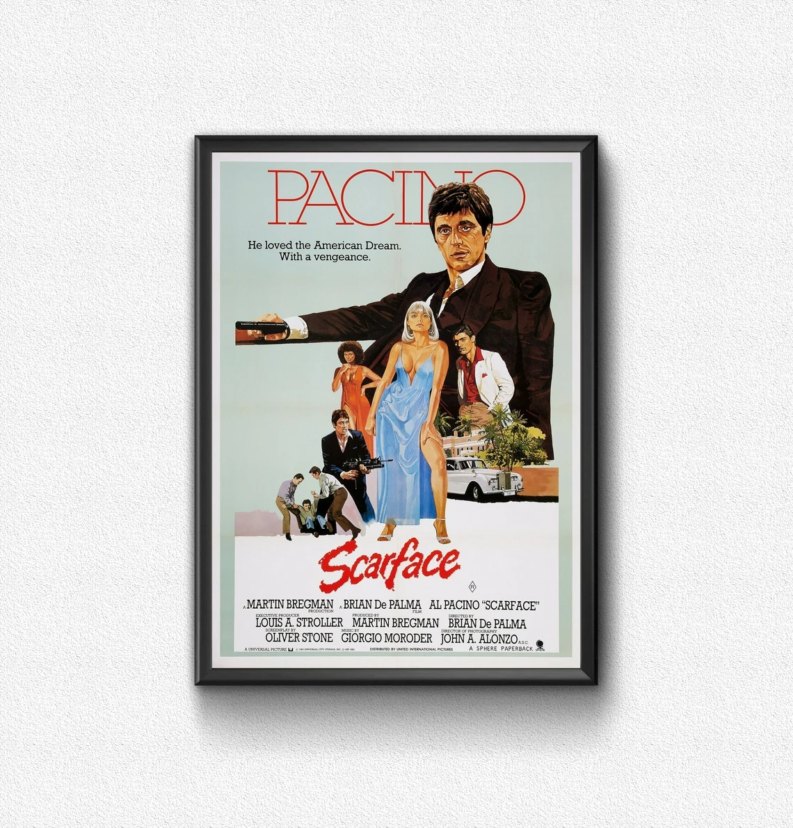 Накладка на плакат по фильму Scareface домашняя роспись в стиле ретро украшение