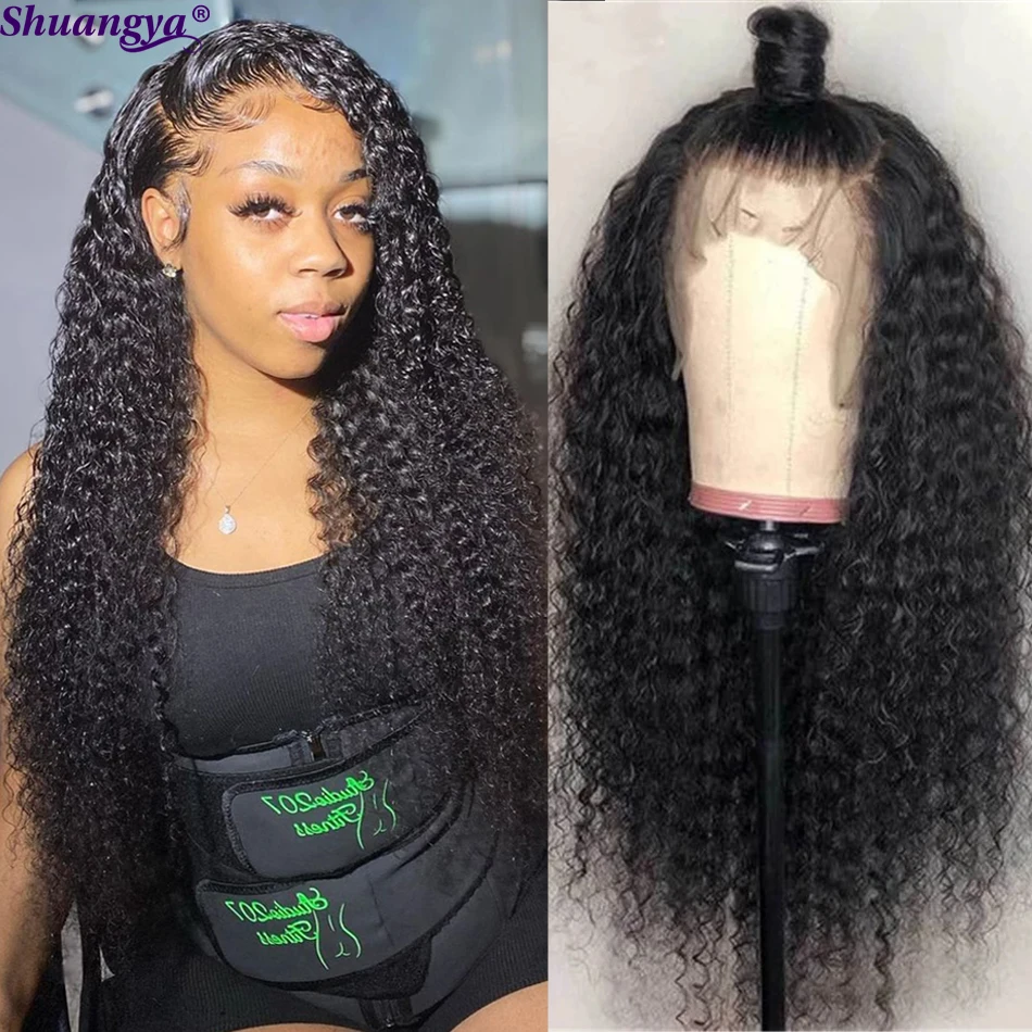 Kinky Curly Lace Front Wig 13x4 Transparent Brazilian Remy Human Hair Lace Wigs 4X4 5X5 Lace Closure Wig Curly Human Hair Wig
