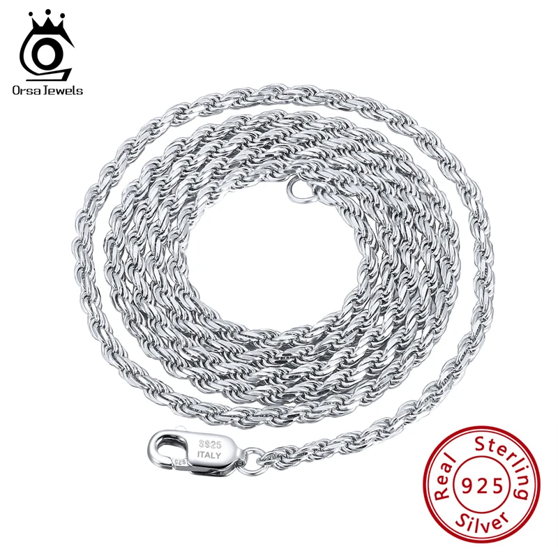 ORSA JEWELS итальянская цепочка из стерлингового серебра 925 пробы с бриллиантами