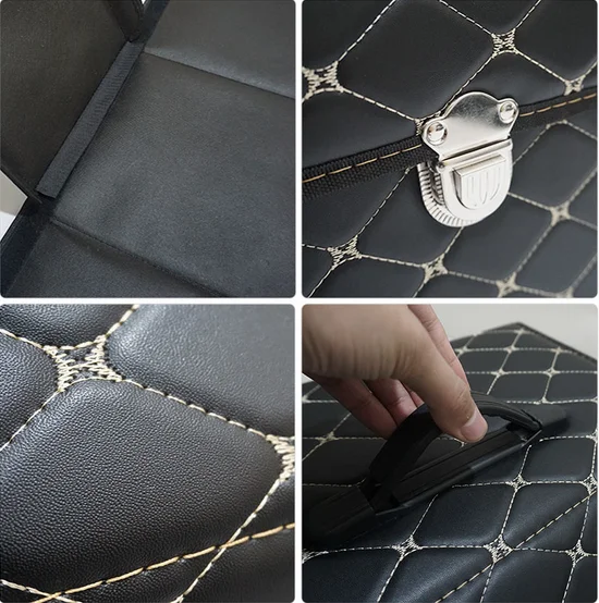 Дешево Водонепроницаемый кожаный складной Водонепроницаемый моющийся роскошный Автомобильный багажник Универсальная коробка для хранения Орга...