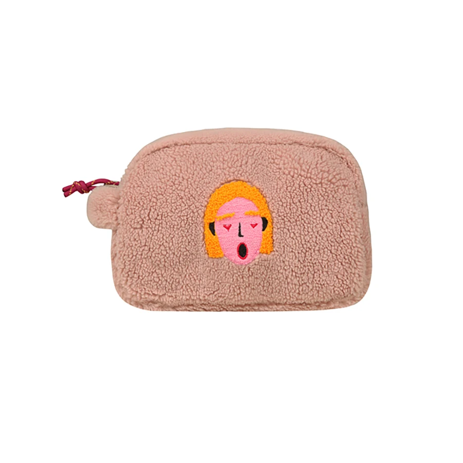 Original creative fleece mini cosmetic bags for girls portable embroidered handbags in 3styles (FUN KIK store) | Багаж и сумки