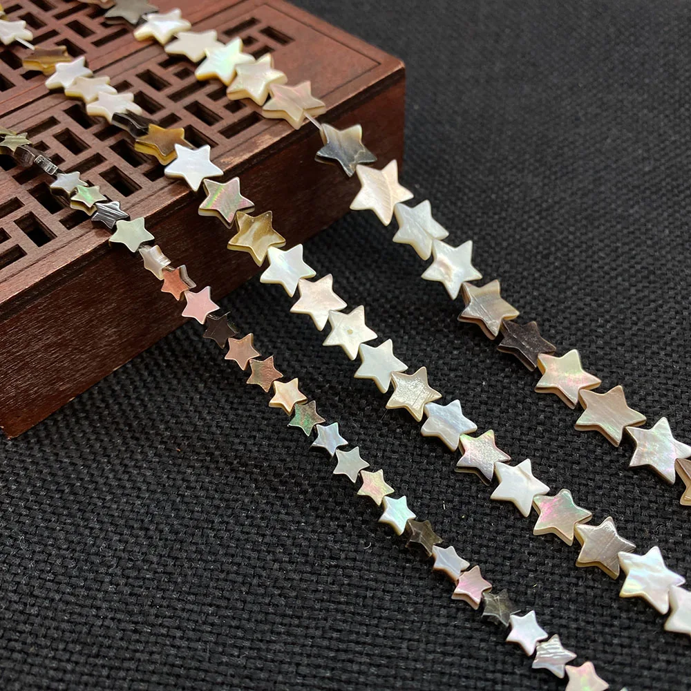 

Natural Seawater Black Shell Beads Bracelet Pentagram Necklace Earring Beads for Jewelry Making Charms Accessories Handmade