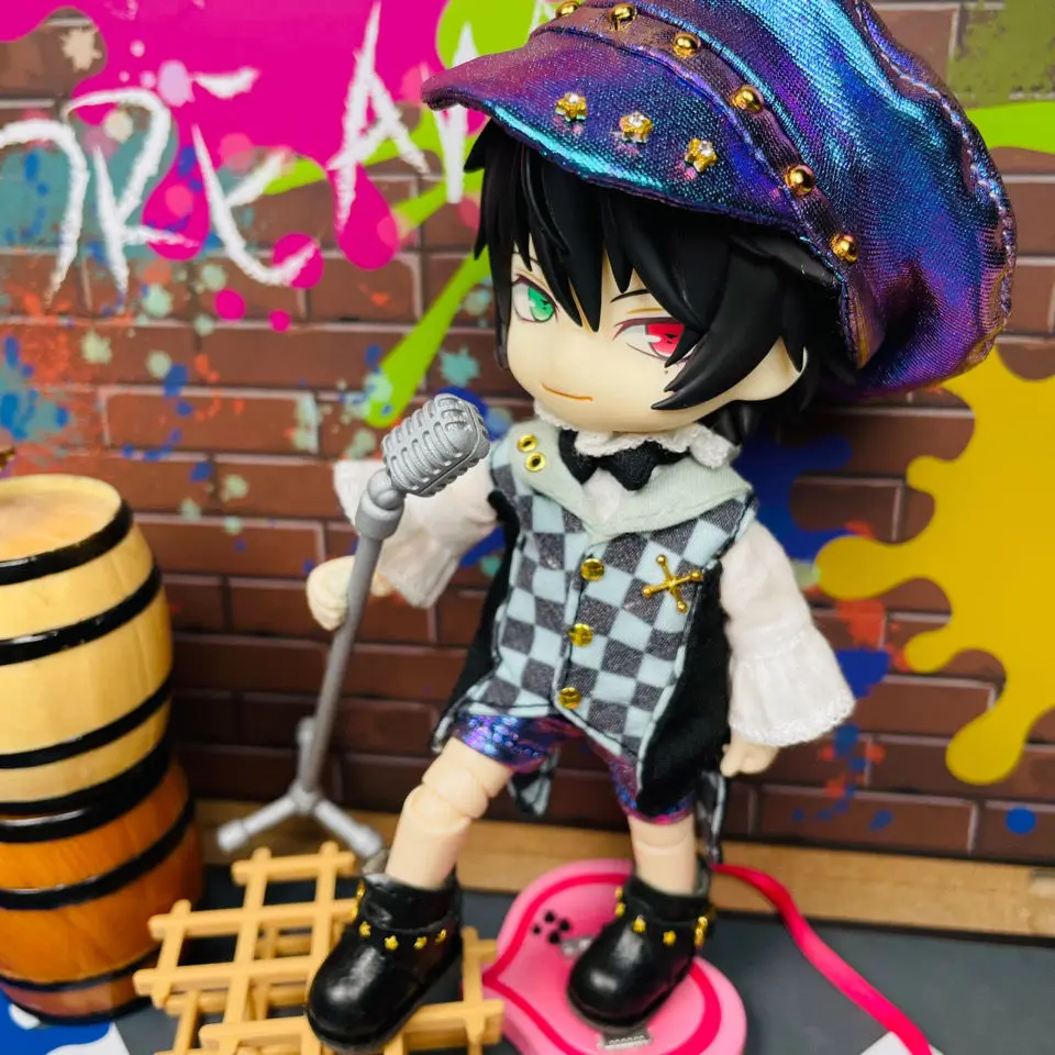 

Кукольное платье OB11 подходит для размера 1/12, модная новая блестящая шляпа + белая рубашка с бантом, куртка, шорты и платье для песни