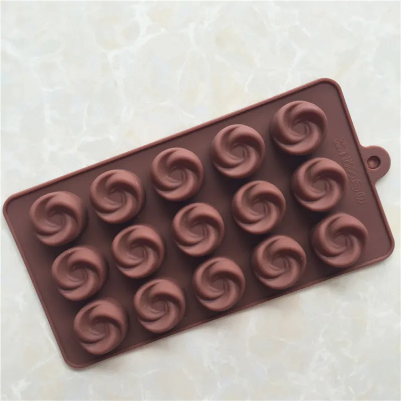 

15 Cavity Whirlpools Small Rose Flowers Silicone Cake Chocolate mold