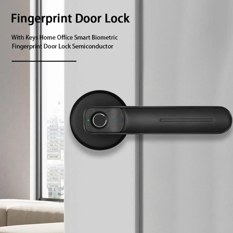 

With Keys Safety Home Office Smart Biometric Zinc Alloy Fingerprint Door Lock Semiconductor