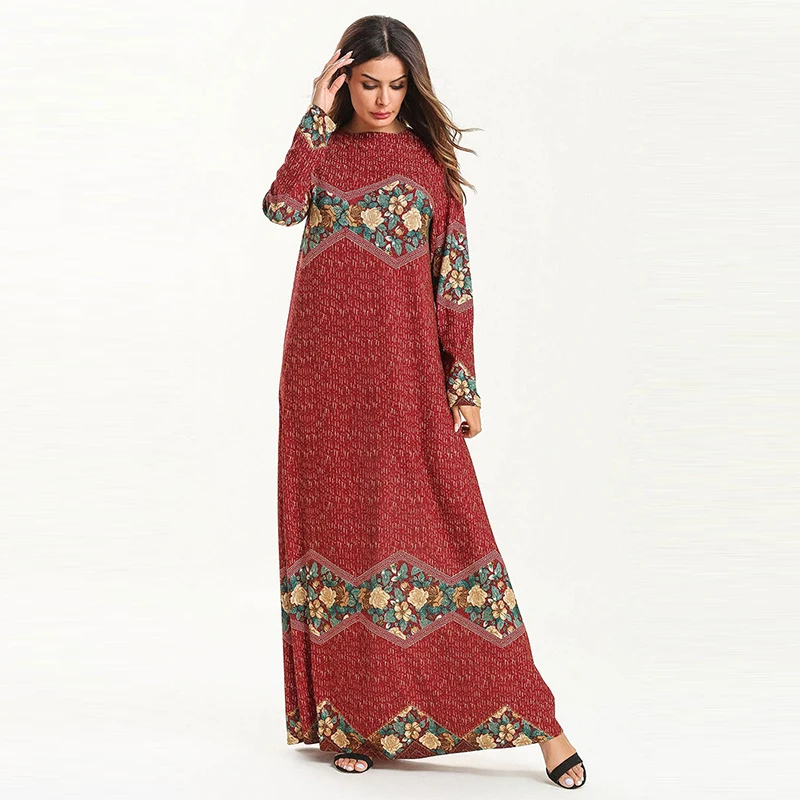 Новое мусульманское платье Ближний Восток арабское простое стильное принтом