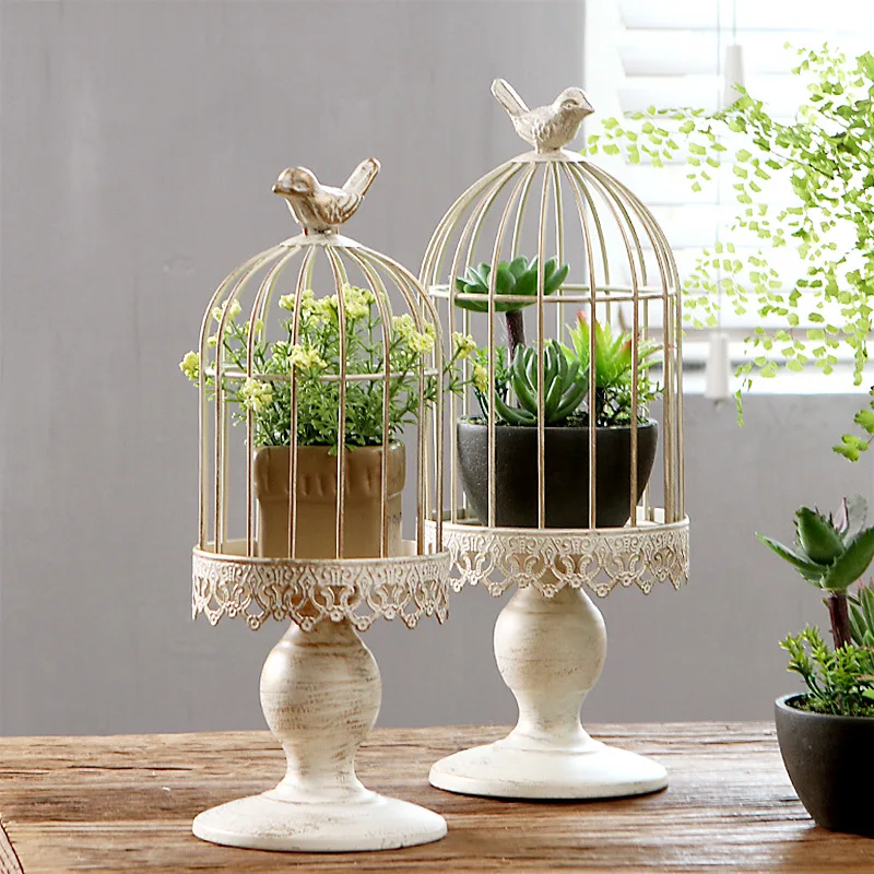 

Birdcage-Shaped Candlestick, Dining Table Decoration, Modern Creative Romantic Wedding Hollow Flower Pot Holder