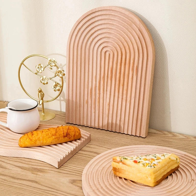 Тарелка для фруктов искусственная тарелка хлеба чая кофе Деревянные Волнистые