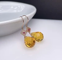 shilovem 18k yellow gold citrine drop fine jewelry women party new classic plant christmas gift new 811mm myme0811554j
