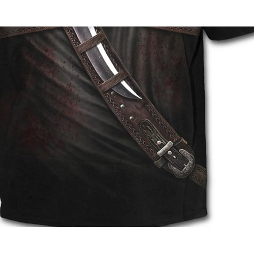 Модная мужская футболка для бега приталенная с круглым вырезом и ковбойским