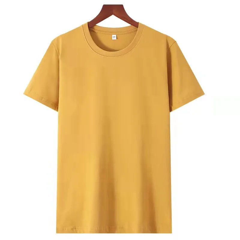 

Summer 2021 Men's Casual Solid Color Short Sleeve T-Shirt Fashion Men's Round Collars Cotton Short Sleeve Base Overwear
