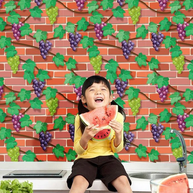 

Very fun and environmentally friendly Wallpaper Brick Pattern With Glue hot sale Wearable Kitchen bar decoration Kitchenware