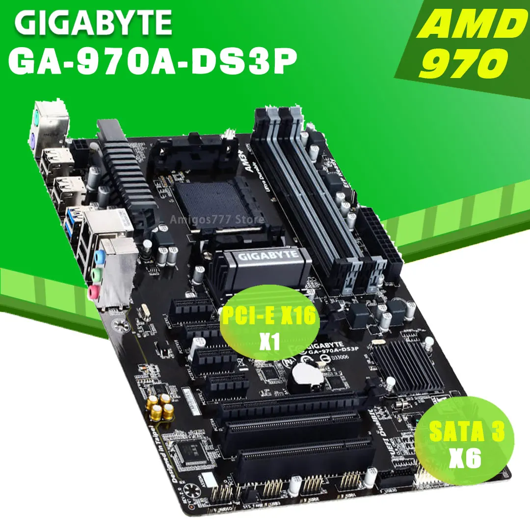 Günstig Motherboard Combo GA 970A-DS3P AMD 970 Ddr3 Fx 8300 Buchse AM3/AM3 + 3,3 GHz USB 3,0 SATA3 PCI-E X16 Für Desktop ATX Mainboard
