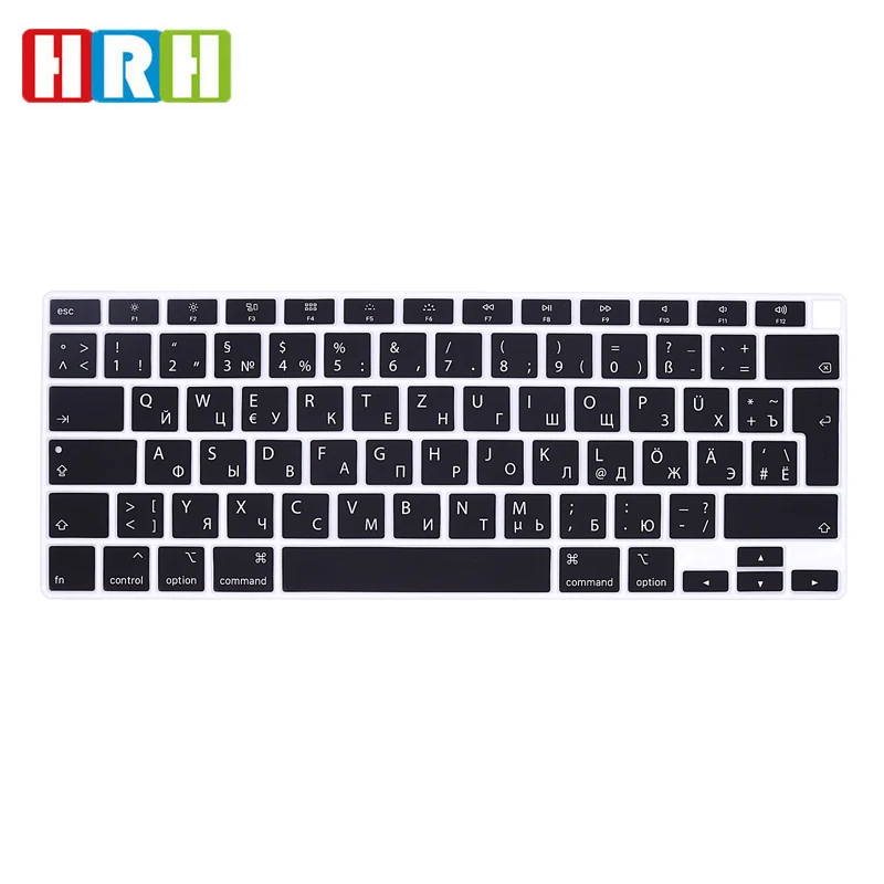 

HRH Silicone Russian/German Keyboard Skin Cover EU Version Protector For MacBook Newest Air 13 touch bar ID A2179 M1 A2337