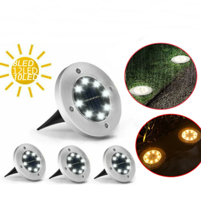 

Водонепроницаемый светодиодный подземный светильник на солнечной батарее, наружный ландшафтный светильник из нержавеющей стали для газон...