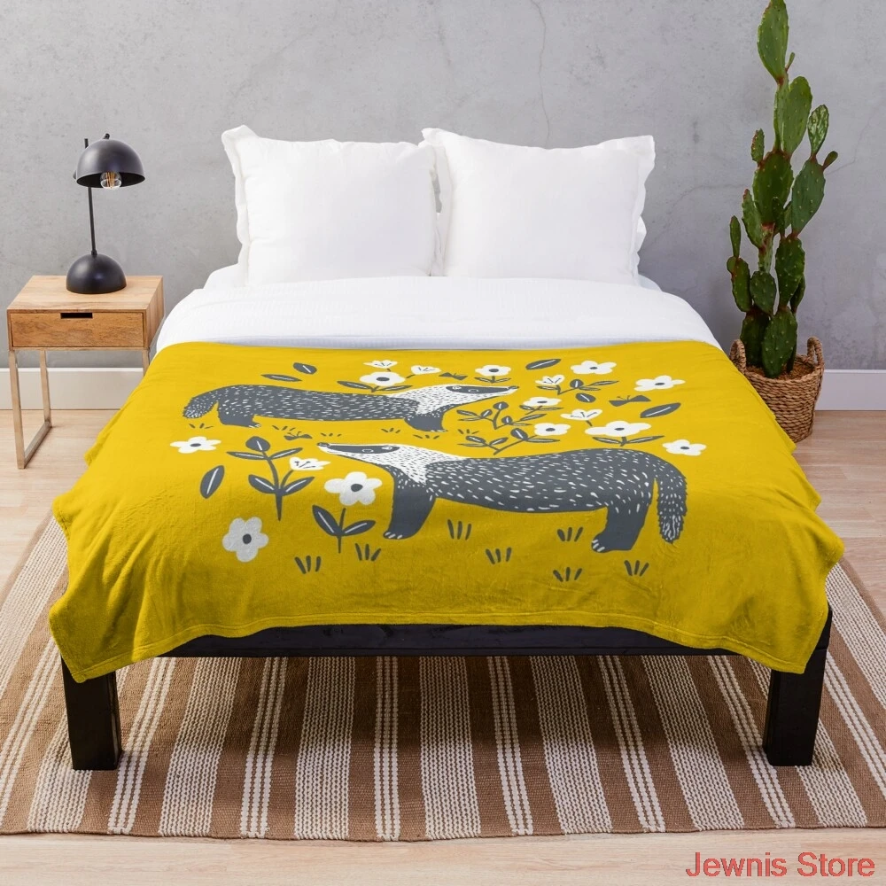 

Badgers Throw Blanket Warm Children Kids Blanket Couch Quilt Cover Travel Bedding Outlet Velvet Plush Throw Fleece Blanket