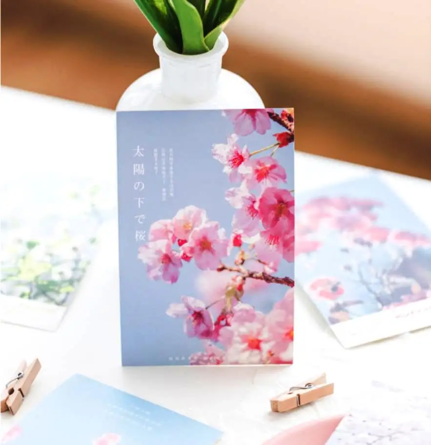 

"Spring Sakura" 30pcs Mixed Postcards Set Lot Beautiful Flowers Greeting Cards Paper Bookmarks Business Cards