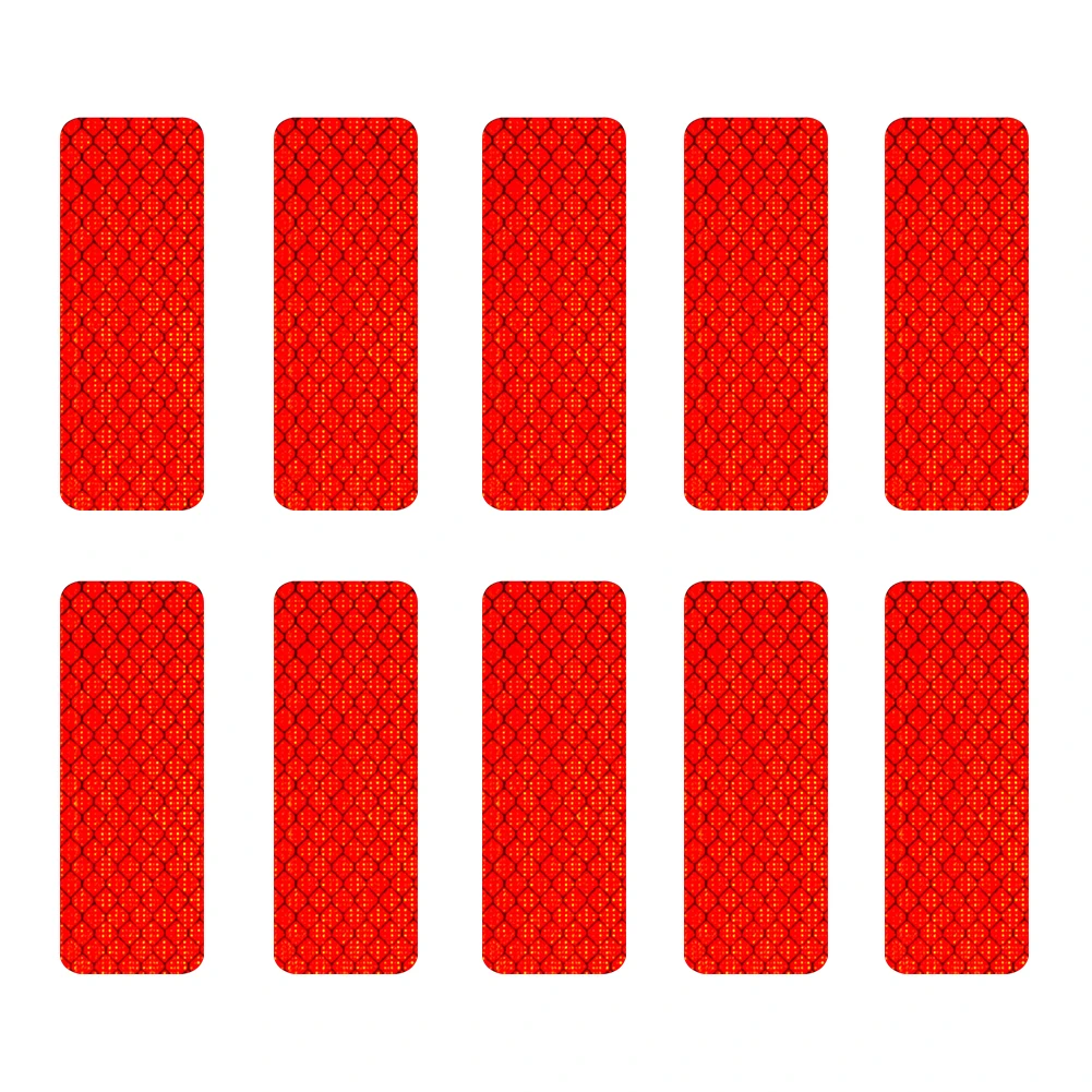 

10pcs Night Universal Sticker Adhesive Safety Strips High Visibility Sign Kit Reflective Car