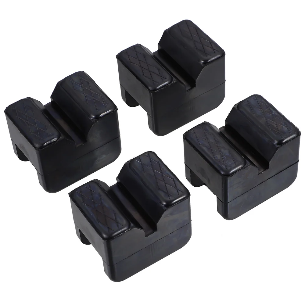 

4Pcs Slotted Jack Pads Durable Rubber Jack Guards Frame Rail Protector (Black)