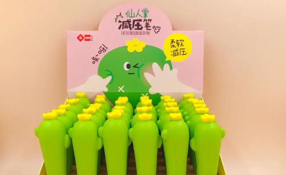 Корейская креативная мягкая гелевая ручка с кактусами милый мультфильм школьный