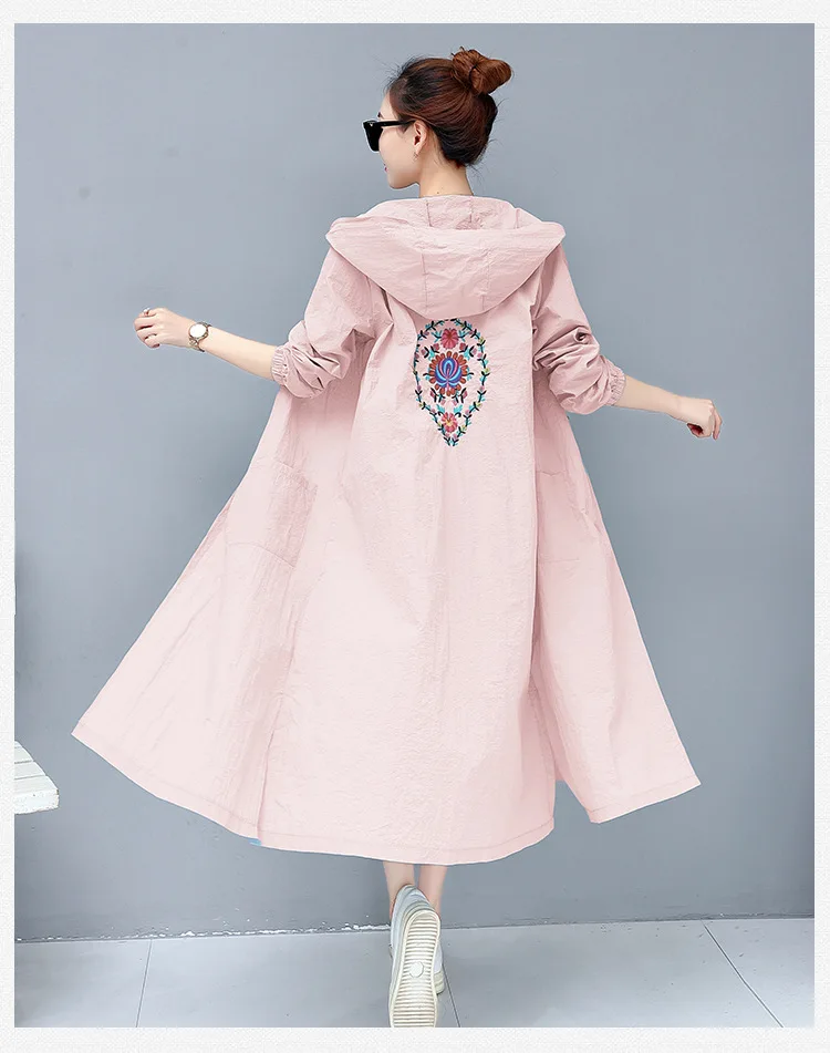 Новая национальная одежда для защиты от солнца с вышивкой Женская Длинная летняя