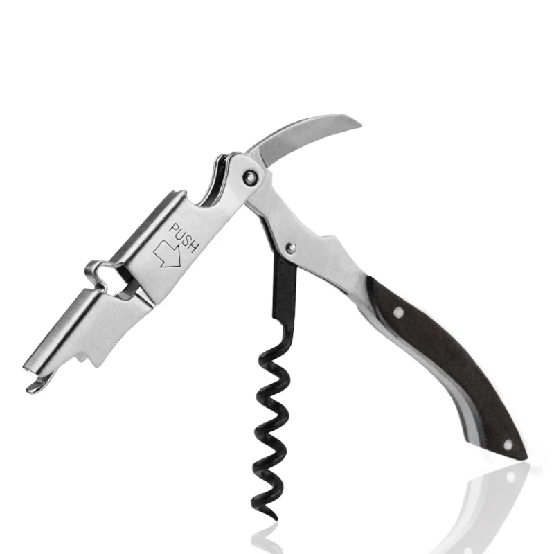 Портативный штопор для вина с деревянной ручкой открывалки винных бутылок