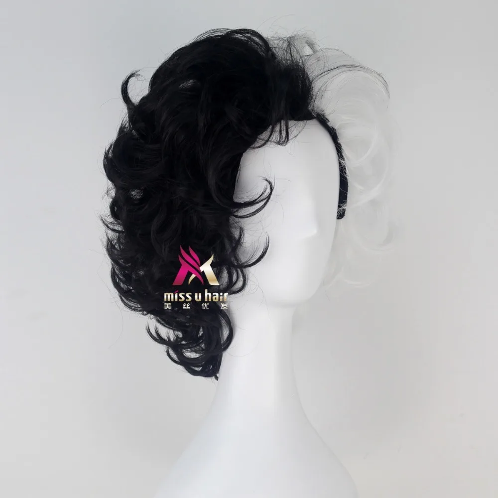 Новинка черные и белые короткие Многослойные синтетические парики 101 костюм для