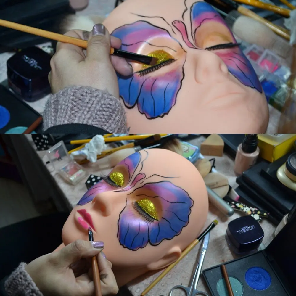 Тренировочная голова для макияжа искусственная кукла накладные ресницы макияж